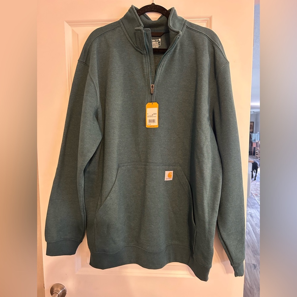 Green Carhartt Quarter Zip Sweater